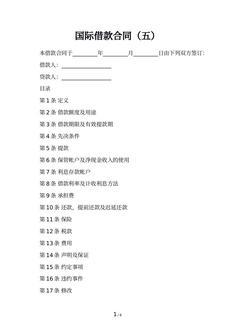 国际借款合同（五）