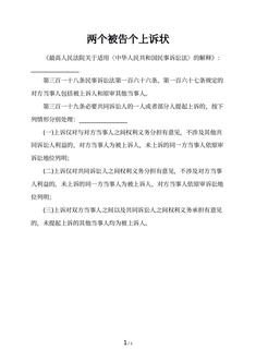 两个被告个上诉状
