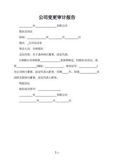 公司变更审计报告