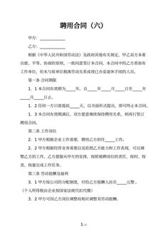 聘用合同（六）